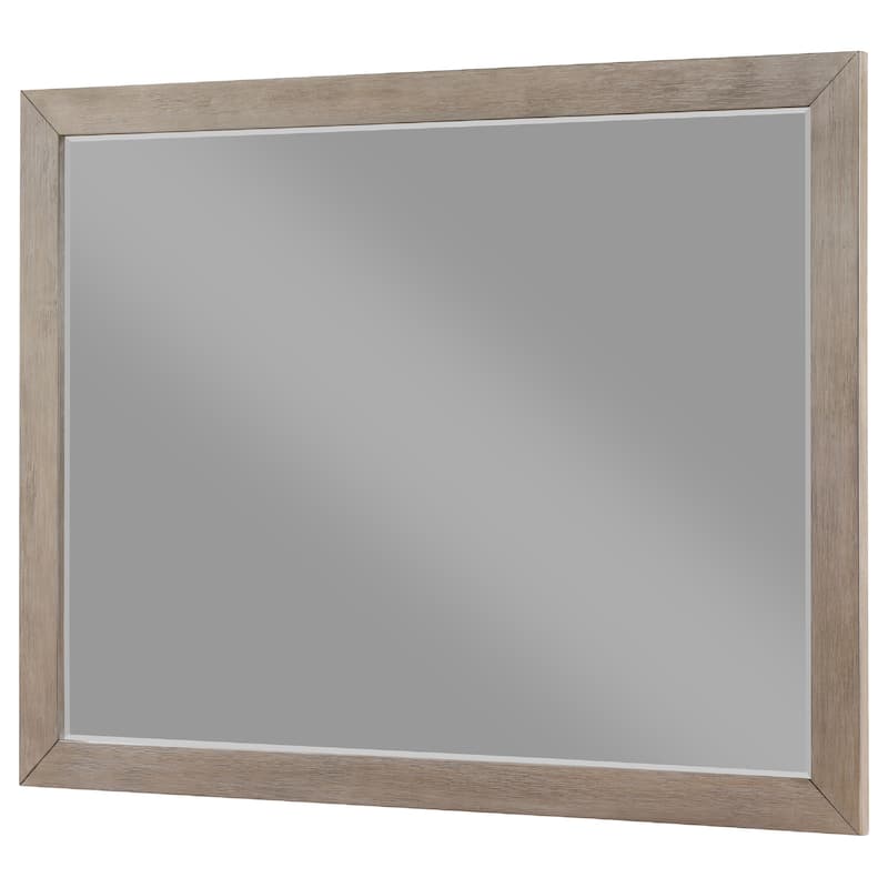 Keno Dresser Mirror, Sturdy Barley Brown Wood Frame, 33 Inch - Barley Brown