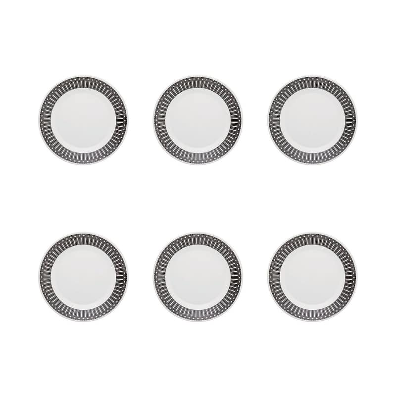 Biona Large 10.24" Dinner Plates in Black and Ivory