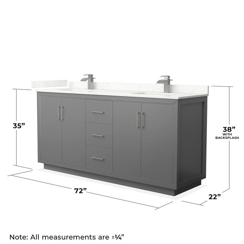 Wyndham Collection WCF111172D-QTZ-UNSMXX Icon 72" Free Standing Double