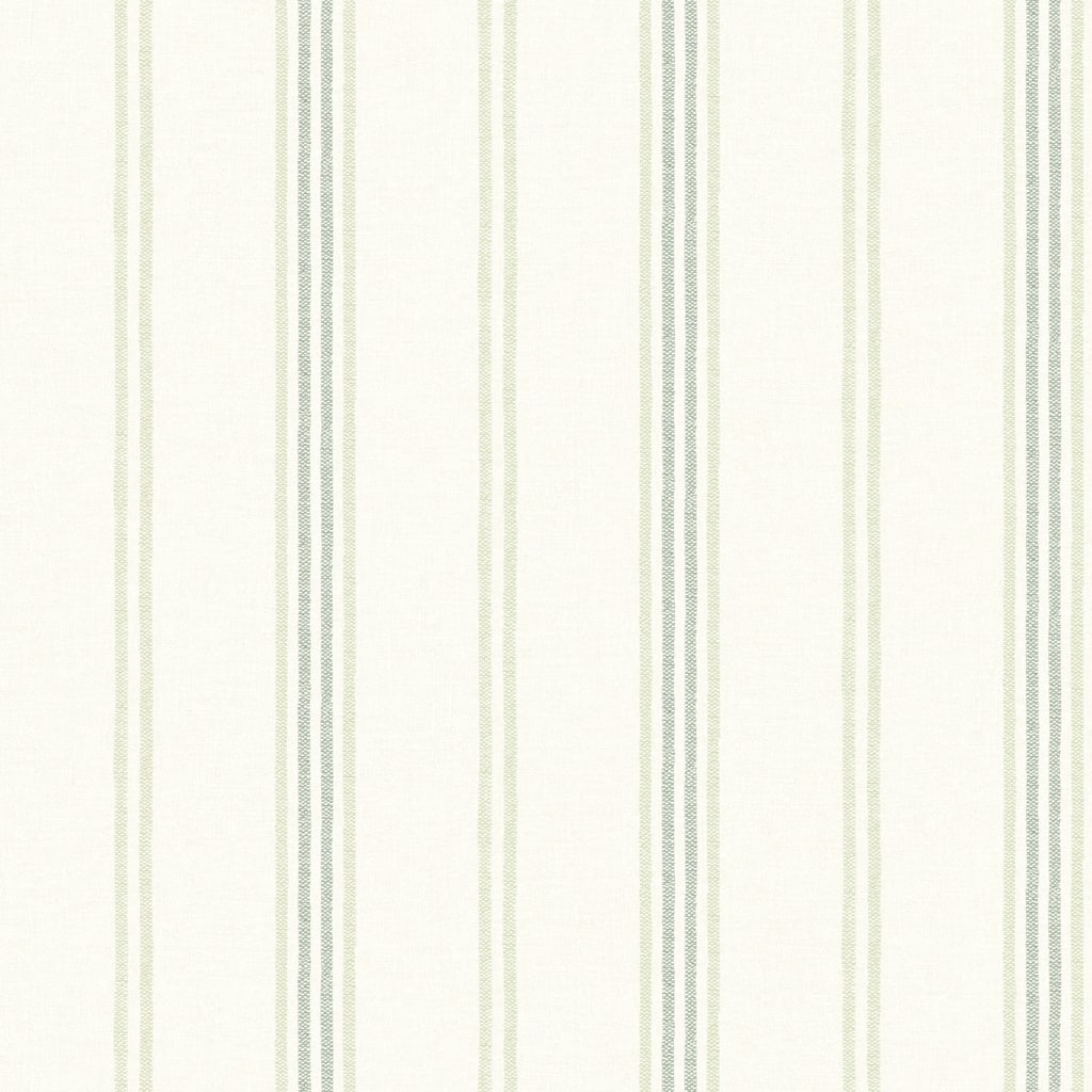 Chesapeake Lovage Green Linen Stripe Wallpaper