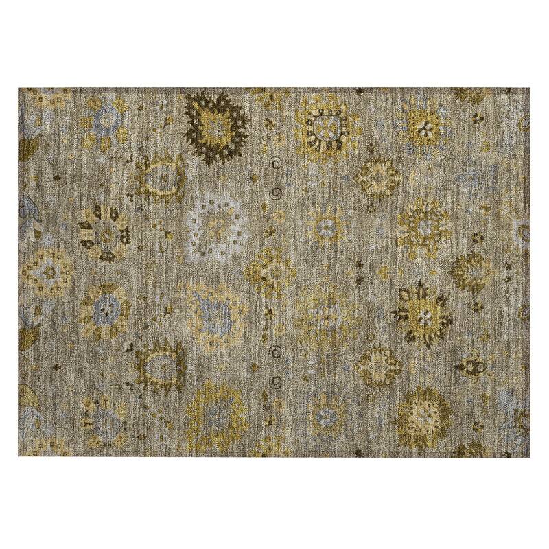 Machine Washable Indoor/ Outdoor Vintage Traditional Chantille Rug