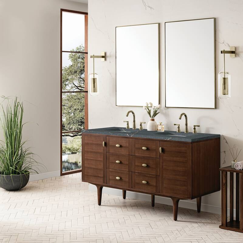 James Martin Vanities 670-V60D-FPBL Amberly 60" Wall Mounted or Free