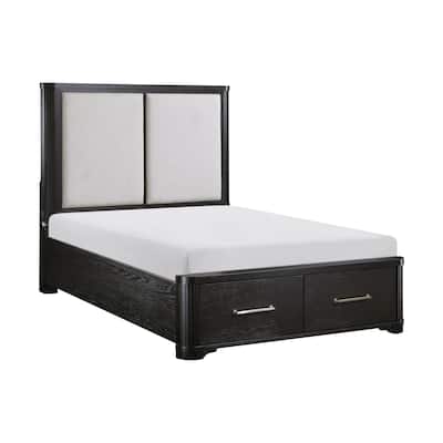 Charcoal Finish Platform Bed with Storage Drawers 1pc