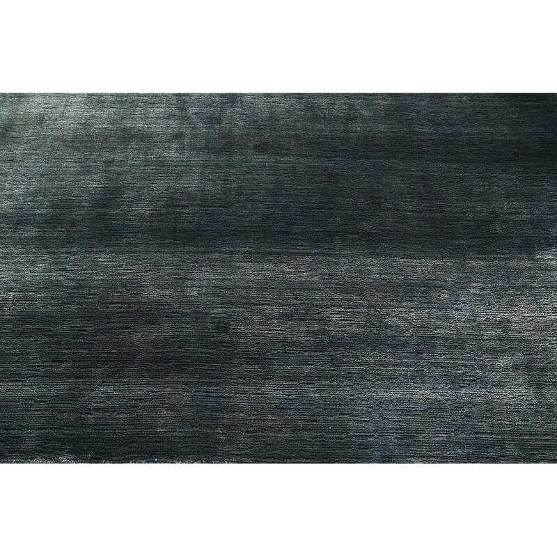 Hand Knotted Textured Blue,Gray Tibetan Wool Modern Oriental Area Rug - 6' 6'' x 9' 7''