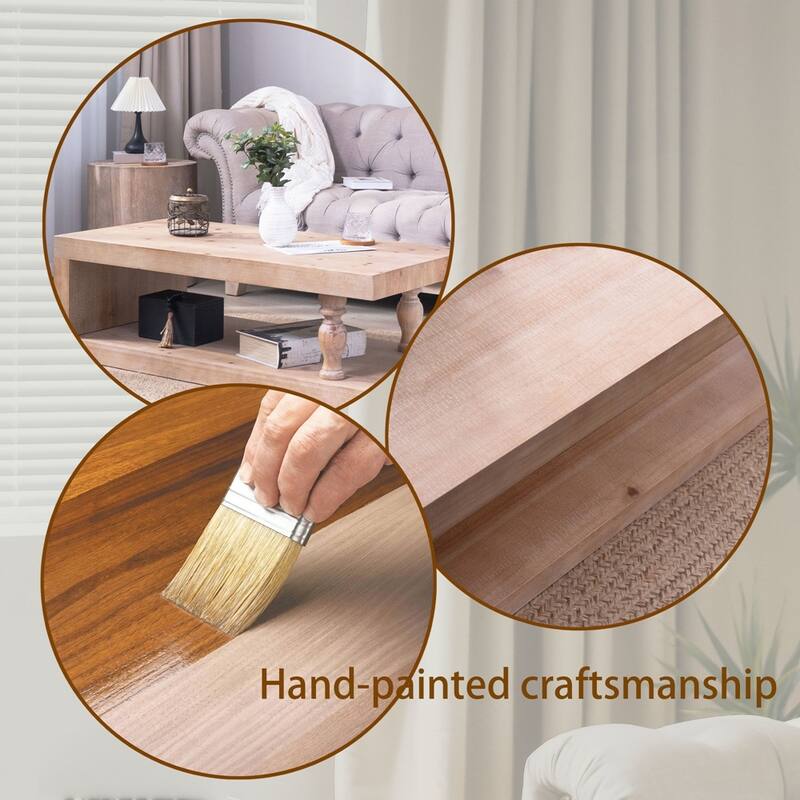 Rectangular Solid Wood Coffee Table