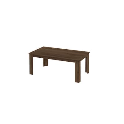HomeRoots Set Of Three 36" Oak Rectangular Coffee Table With Three Shelves - 44