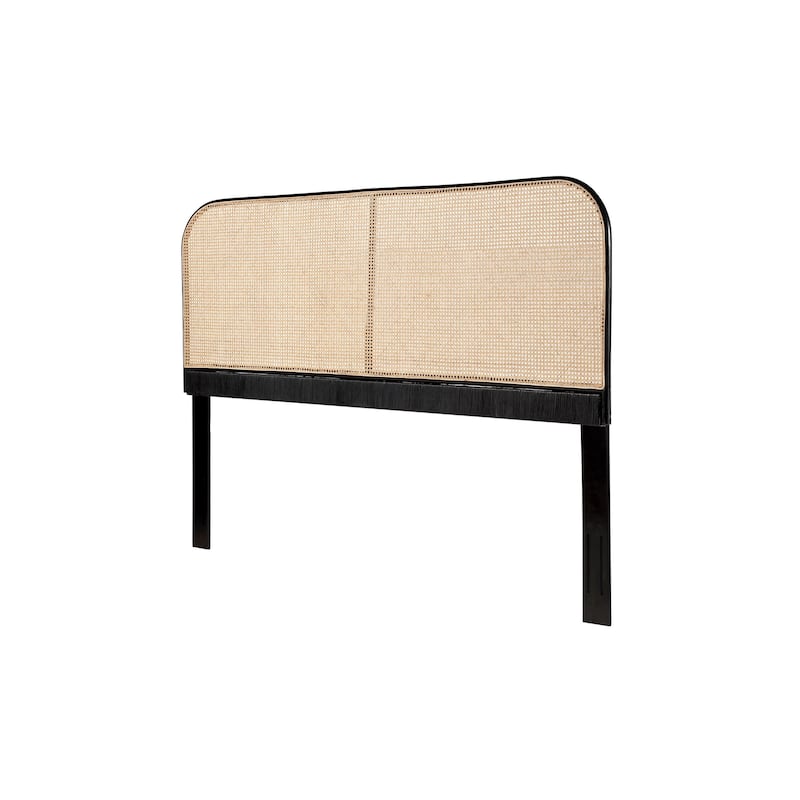 East Indie Cane and Teak Headboard