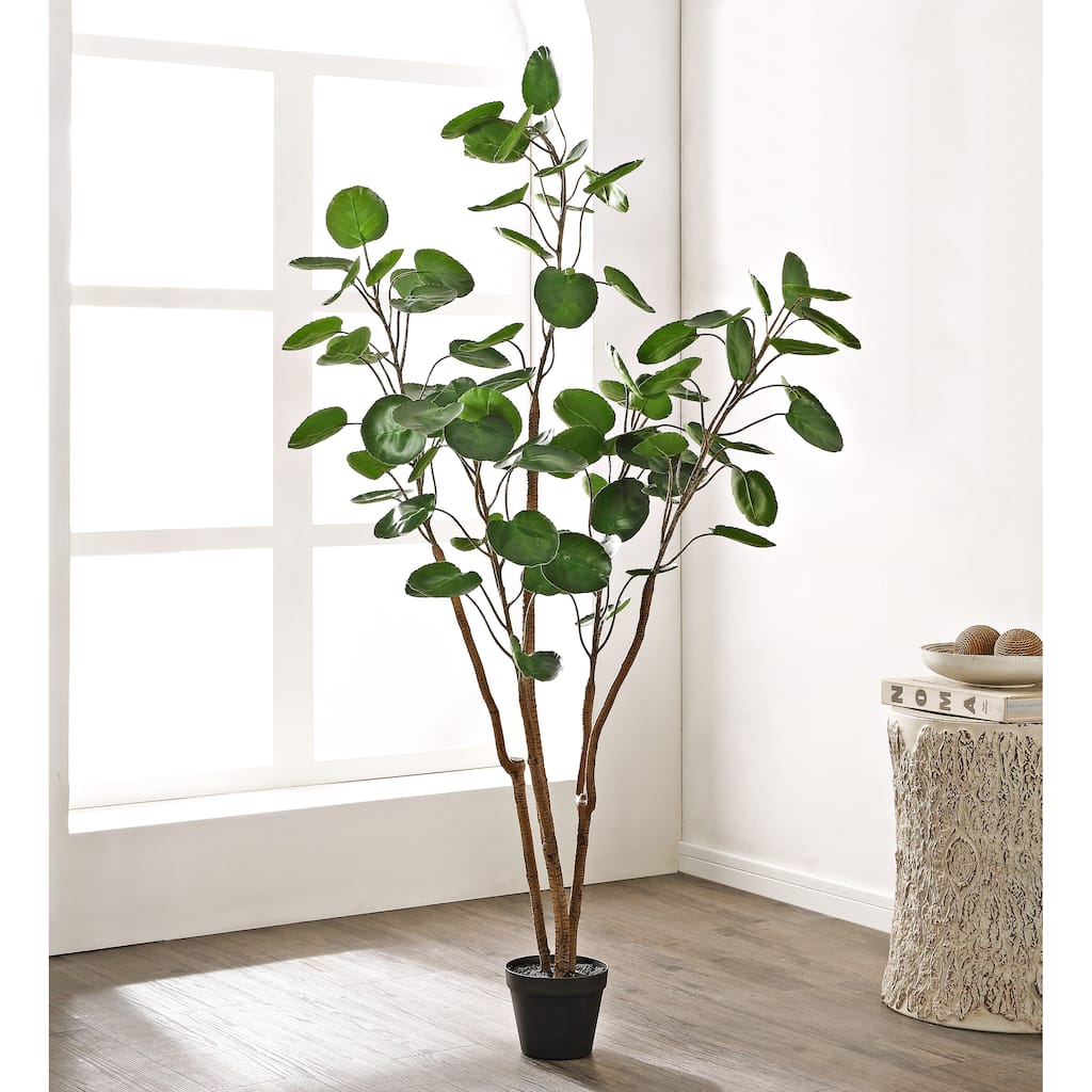 SAFAVIEH Debbra Faux Polyscias Potted Tree - 19.7" W x 19.7" L x 59" H - 20Wx20Dx59H
