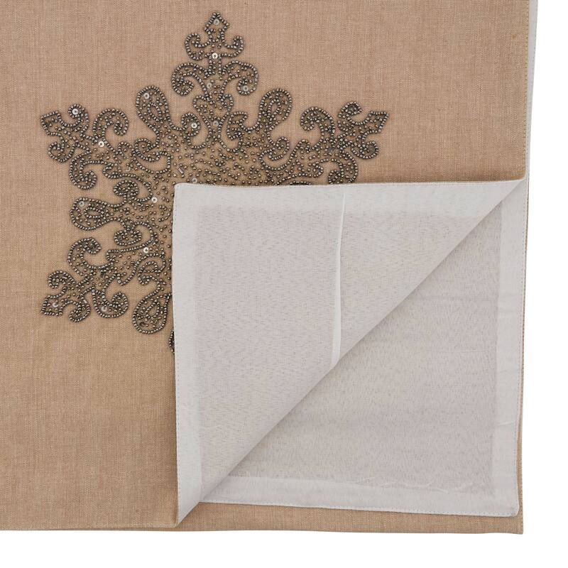 Beaded Table Runner With Snowflake Design
