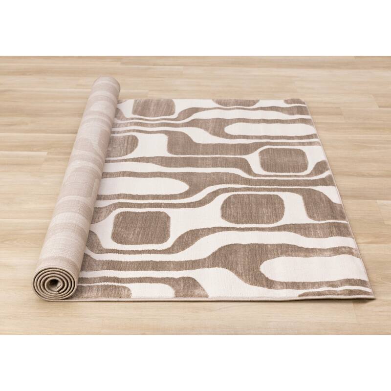 Leonardo Grey Modern Abstract Area Rug