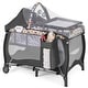 preview thumbnail 4 of 19, Gymax 5-in-1 Portable BabyPlayard Nursery Center Bassinet w/Music Box Grey+Colorful