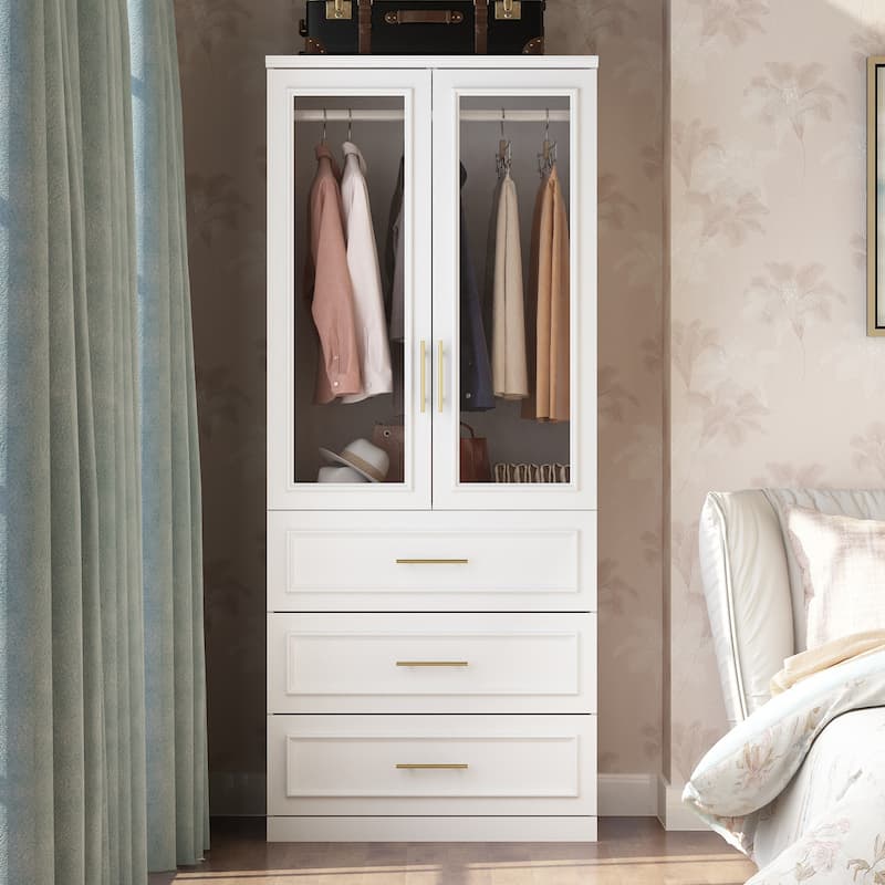 Combo Armoire Wardrobe Storage Cloest Modular Cabinet Dresser Lacquer