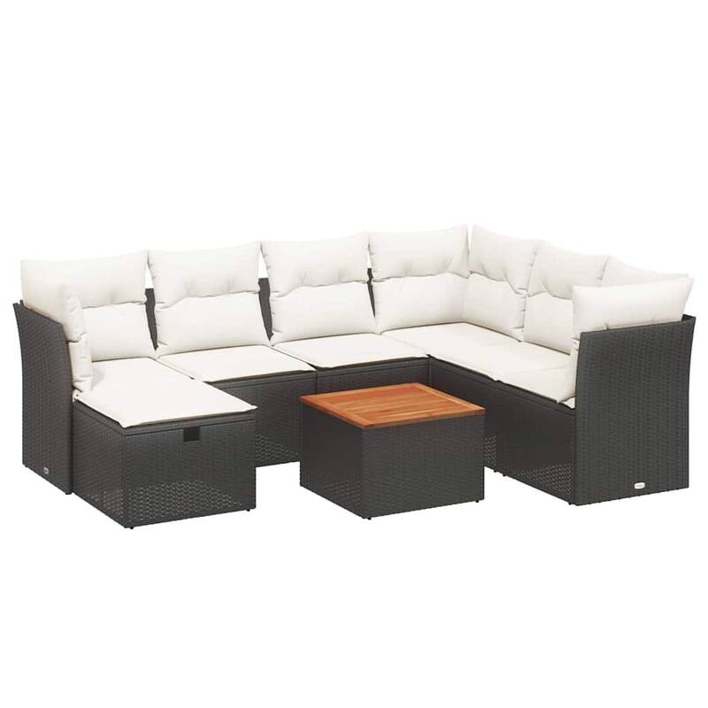 vidaXL Garden Sofa Set Beige/Black/Grey