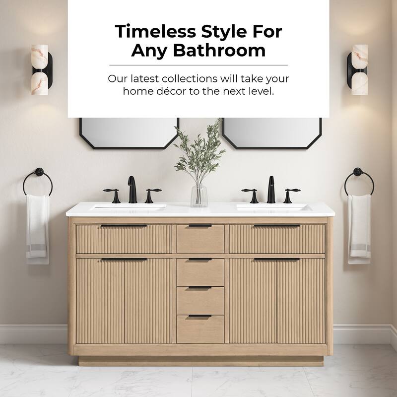 OVE Xander Bathroom Vanity with White Engineered Stone Top
