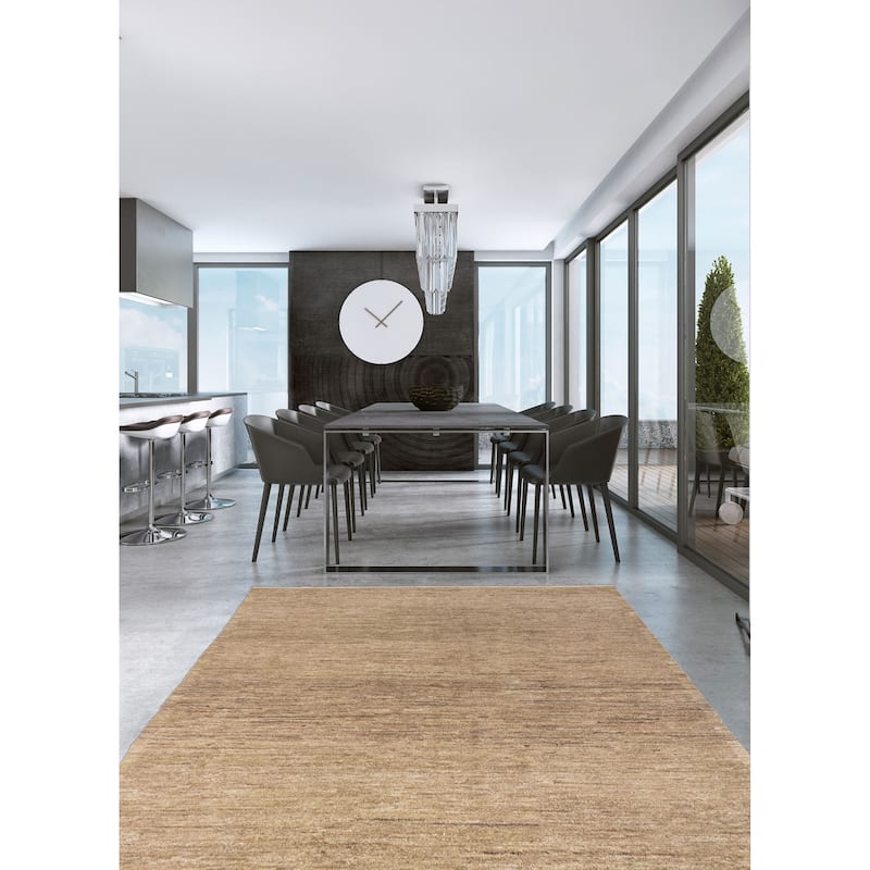 ECARPETGALLERY Hand-knotted Pak Finest Marrakesh Khaki Wool Rug - 6'4 x 9'1