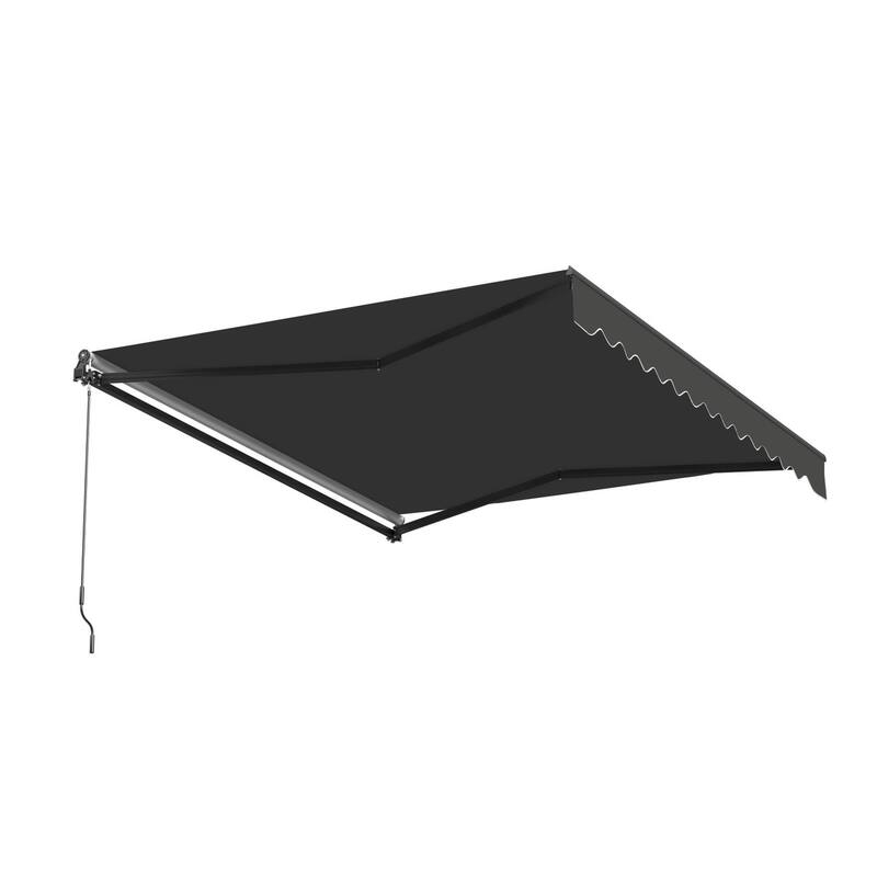 ALEKO Caribbean Manual Retractable Patio Awning - Black Frame - Onyx Black - 13 x 10 Feet