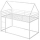 preview thumbnail 4 of 10, Twin over Twin Bunk Bed with Built-in Ladder, House-shaped Bed wtih Safety Guardrail, Kid's Friendly Style, White
