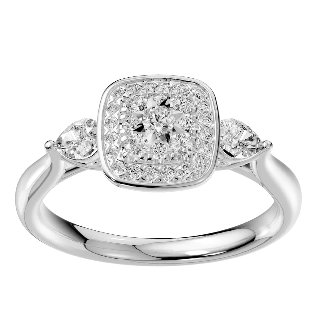 AEON Eternal Blossom Cushion 0.60ct Lab Grown Diamond Cluster Halo Ring