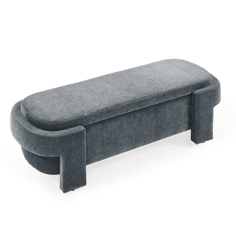 Fabric Upholstered Bench with Large Storage Space for the Living Room, Entryway and Bedroom