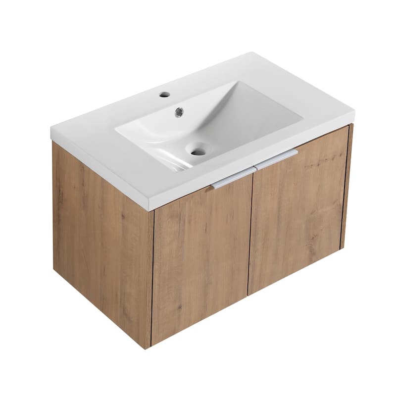 BNK 24"/30"/36" Single Sink Bathroom Vanity with Soft Close Door, Modern Floating Vanity