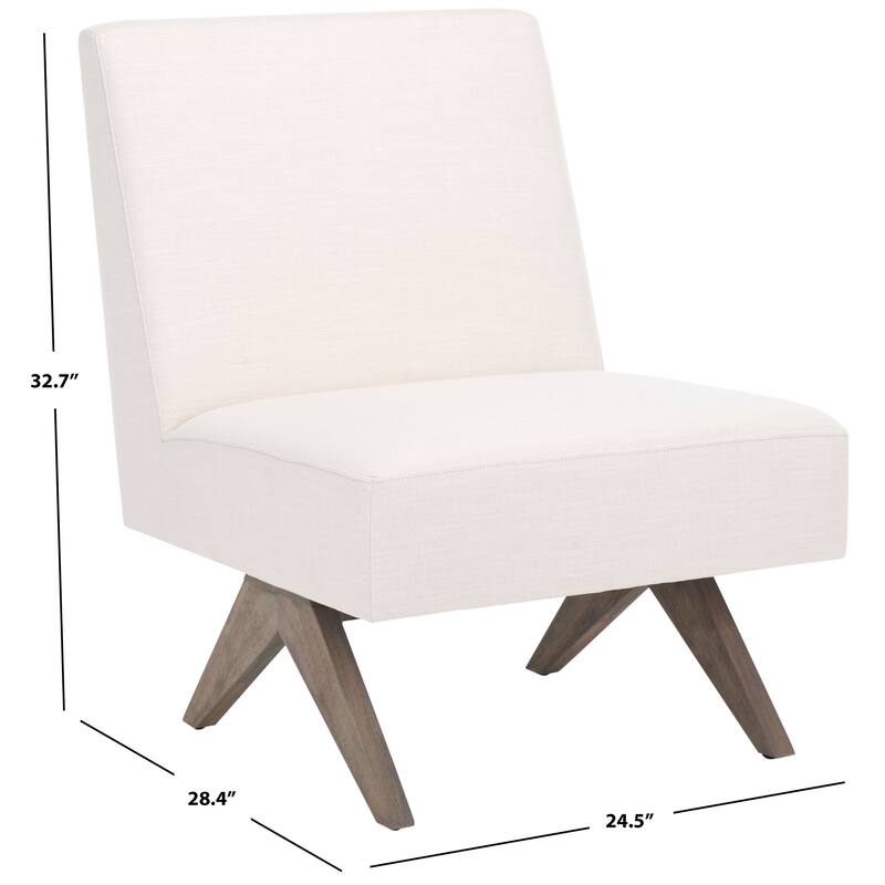 SAFAVIEH Home Oliviadella Accent Chair - 25Wx28Dx33H - Bone/White Washed