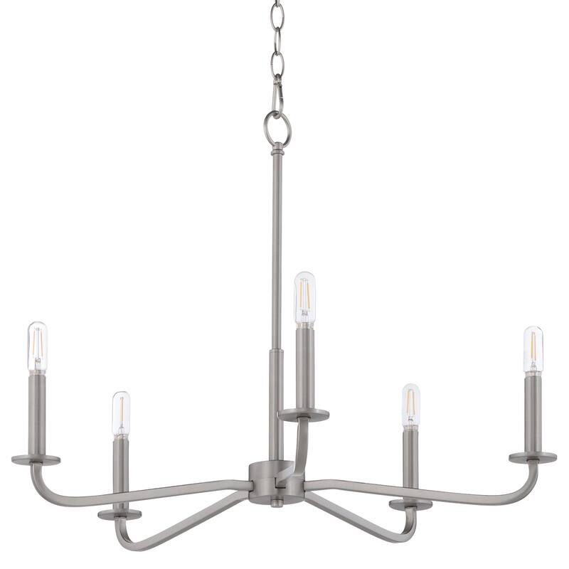 Quorum International 6307-5 Rutherford 5 Light 25" Wide Taper Candle - Satin Nickel