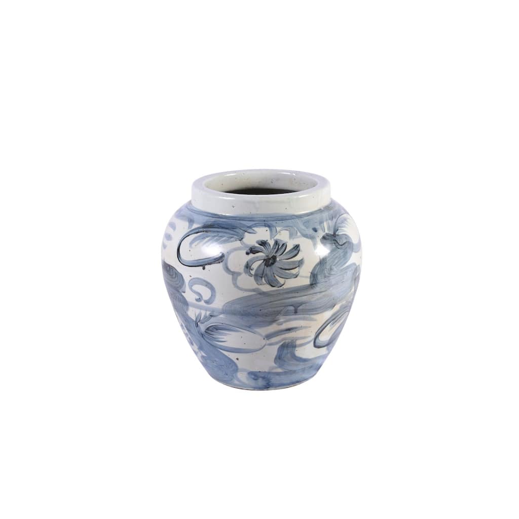 Silla Wide Mouth Twisted Flower Decorative Jar