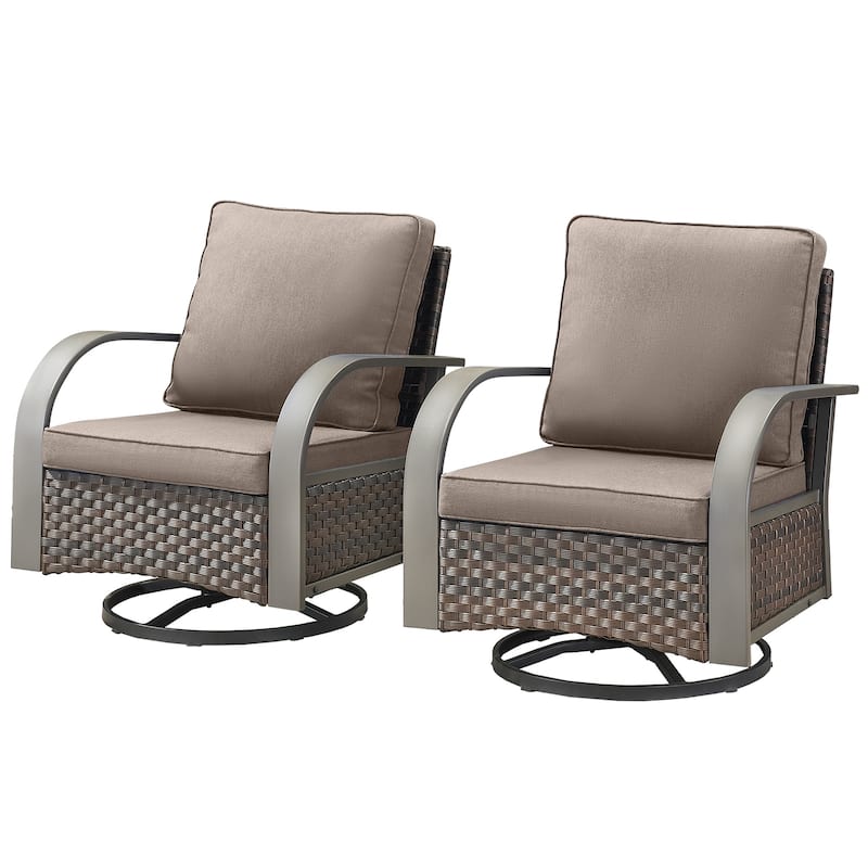 Outside Patio Swivel Chair Glider Chair with Ottomans