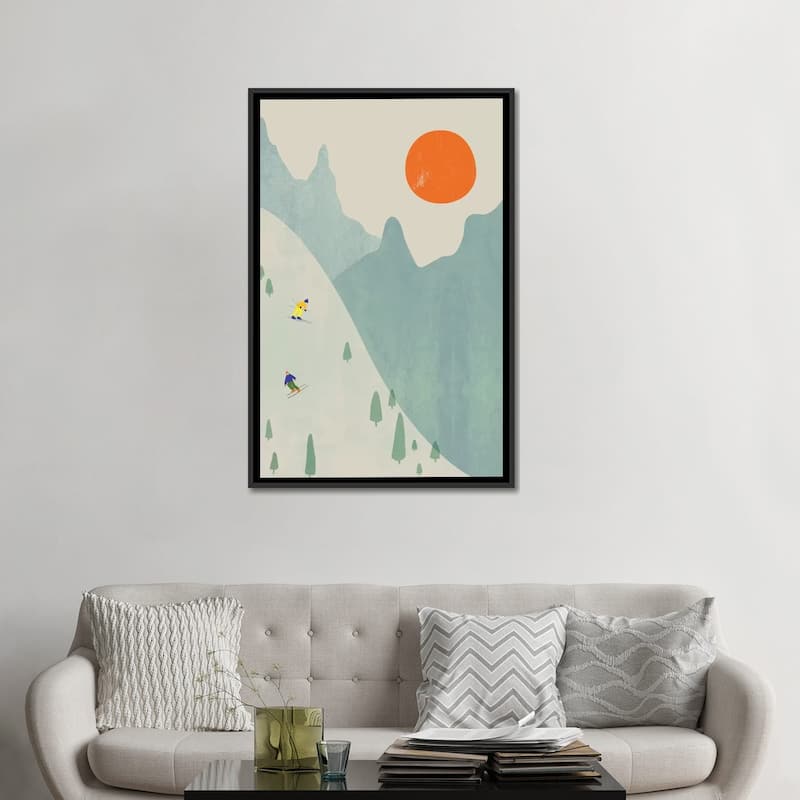 iCanvas "Ski Set Ii" by Flatowl Framed Canvas Print