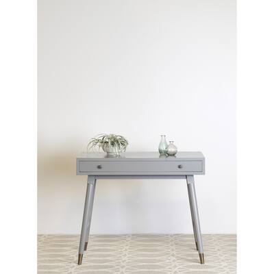 East at Main Solid Wood Painted Desk with Drawer and Gold Accents