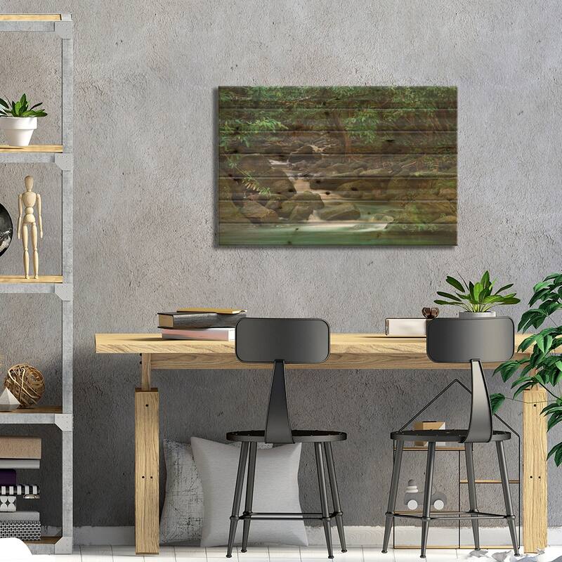 USA, Hawaii, Kauai. Creek in a rainforest. Print On Wood by Jaynes Gallery - Multi-Color