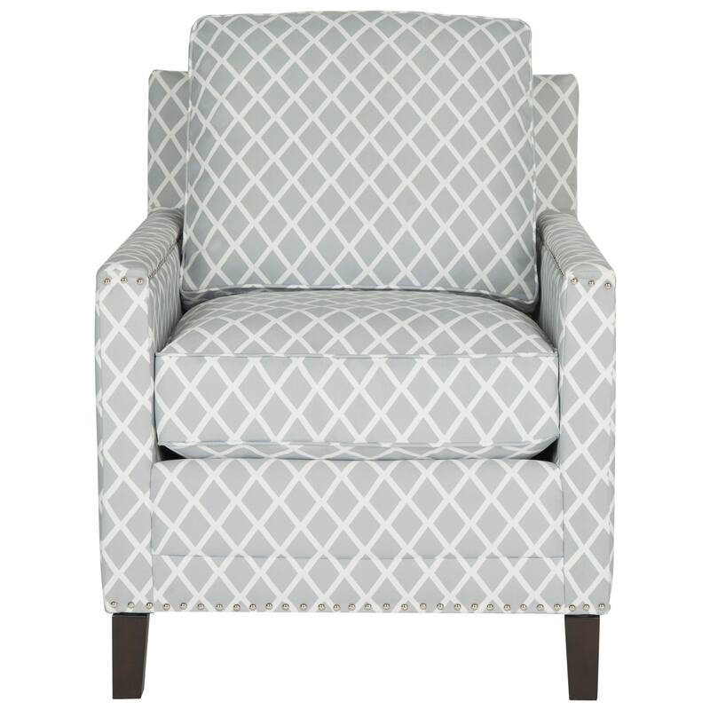 SAFAVIEH Kylee Peach Pink/ White Polyester Fabric Club Chair - 28.5" x 31.9" x 38.2" - 29Wx32Dx38H - Grey/White