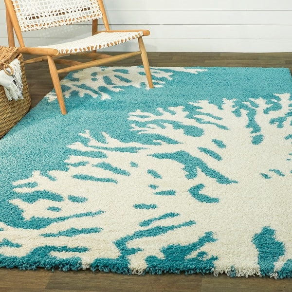 Sarasota Coastal Coral Shag Area Rug Bed Bath & Beyond 32193913
