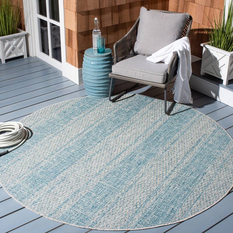 SAFAVIEH Courtyard Nanci Stripe Indoor/ Outdoor Waterproof Patio Backyard Rug
