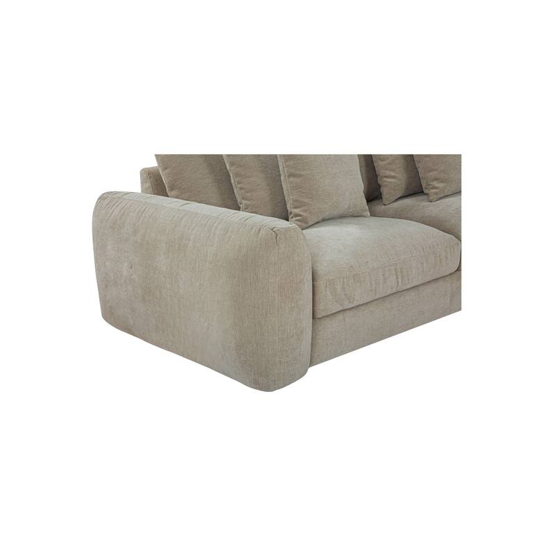 NADAAL STUDIOS Avelyn Left-Facing Sectional, Pillow-Soft Seating with Faux Feather Fill and Oat Fabric Upholstery