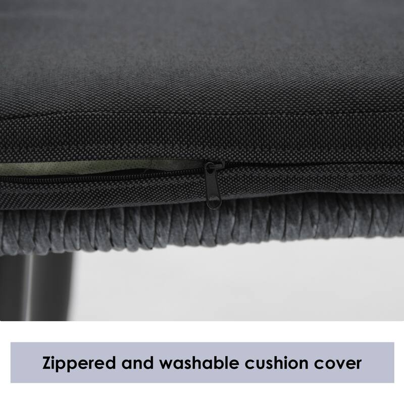 Patio Wicker Cushioned Dining Chairs (Set of 2)