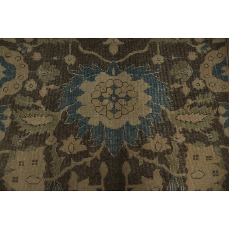 Hand Knotted Oriental 100% Wool Carpet Traditional All-Over Greys & Charcoal Ziegler Area Rug - 12' 6'' X 9' 8''