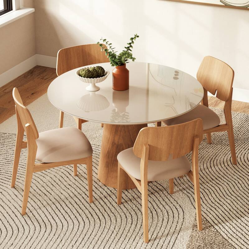 Urbia Mona Lacquered Glass Round Dining Table