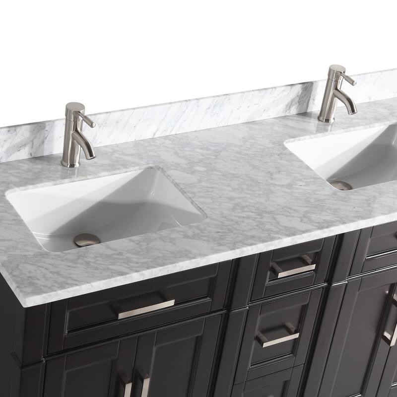 Vanity Art 60 in. Modern Double Sink Bathroom Vanity with Top and Mirror