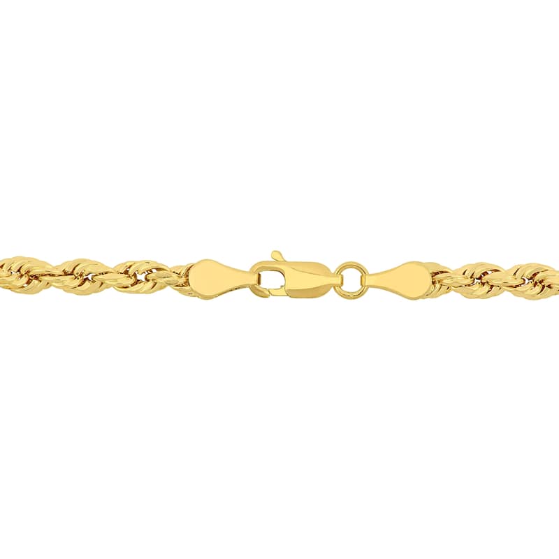 Miadora 4mm Rope Chain Necklace with Lobster Clasp in 10K Yellow Gold