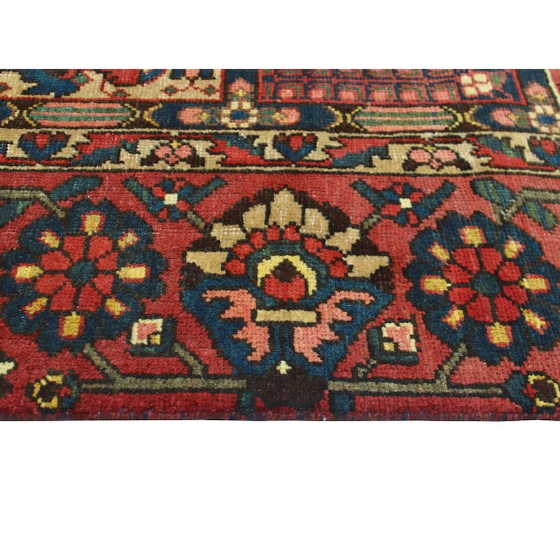 Fine Vintage Distressed Rizagul Red/Beige Rug - 6'8" x 9'6"