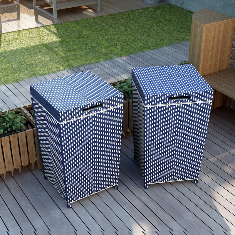 Courtnie Contemporary Wicker Trash Can by Furniture of America (Set of 2)