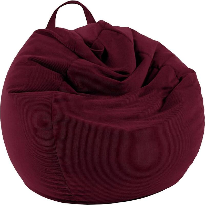 Corduroy Stuffable Bean Bag Chair Cover - Red