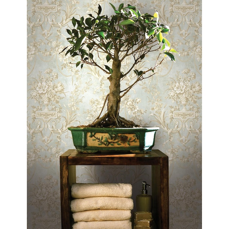 Seabrook Designs Charleston Damask Unpasted Wallpaper