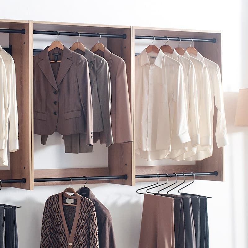 Devi Wall Mounted Wood Closet System - 13.78"D x 125.98"W x 45.28"H