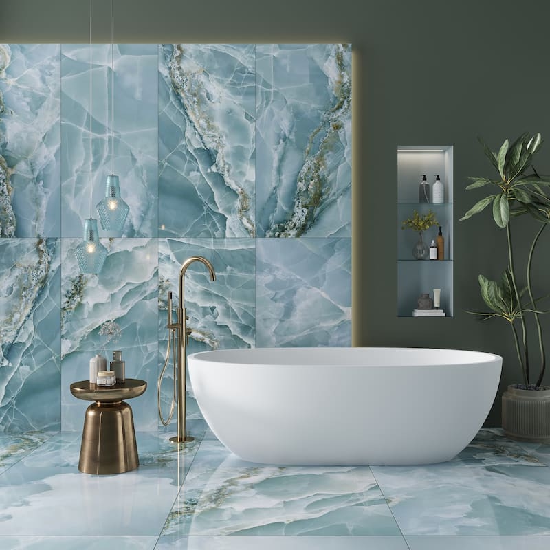 Apollo tile 24" x 48" Splendor Lappato Green Porcelain Tile (15.5 sq ft/case) - 2 Pack