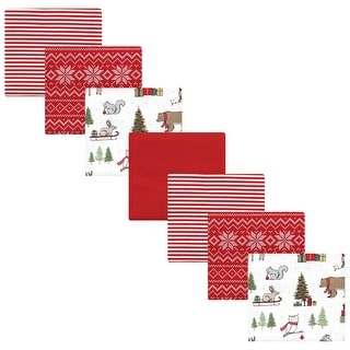 Hudson Baby Unisex Baby Cotton Flannel Receiving Blankets Bundle, Christmas Forest, One Size - Christmas Forest - One Size