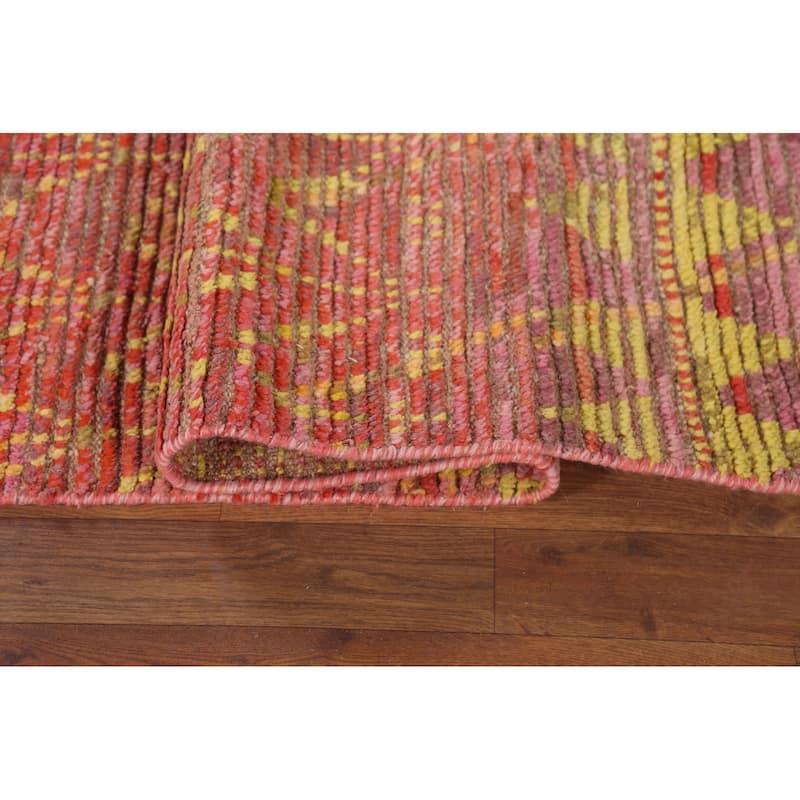 All-Over Moroccan Area Rug Hand-Knotted Wool Carpet - 6'1"x 10'4"