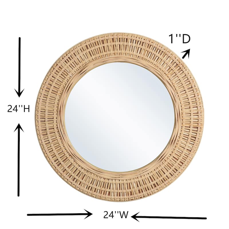 Bamboo Breeze - Decorative Mirror - Natural Woven Bamboo Frame
