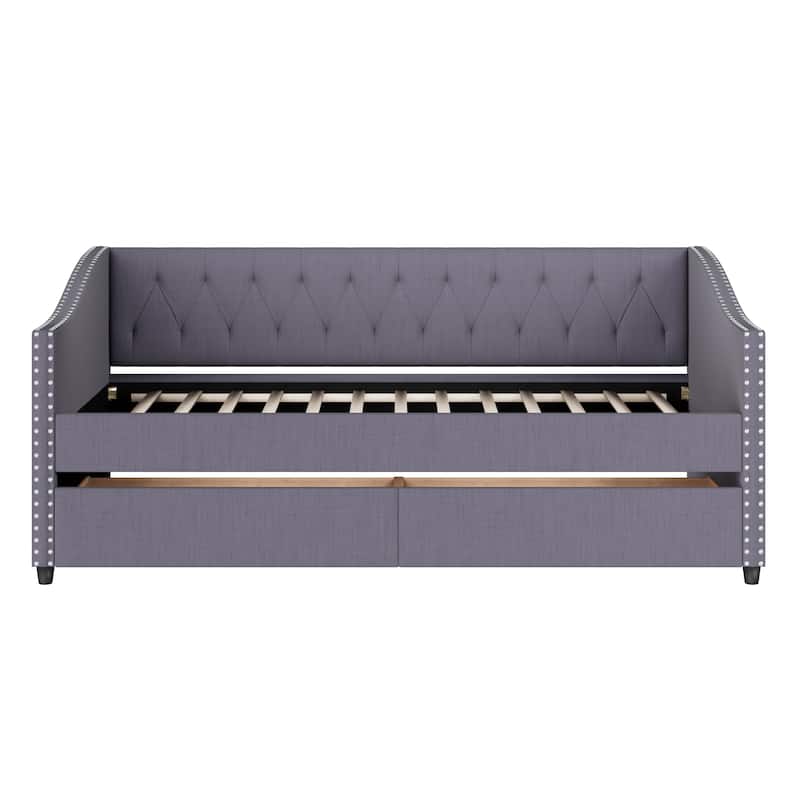Christopher Knight Home - Ardelle Contemporary Wood Upholstered Daybed with 2 Storage Drawers